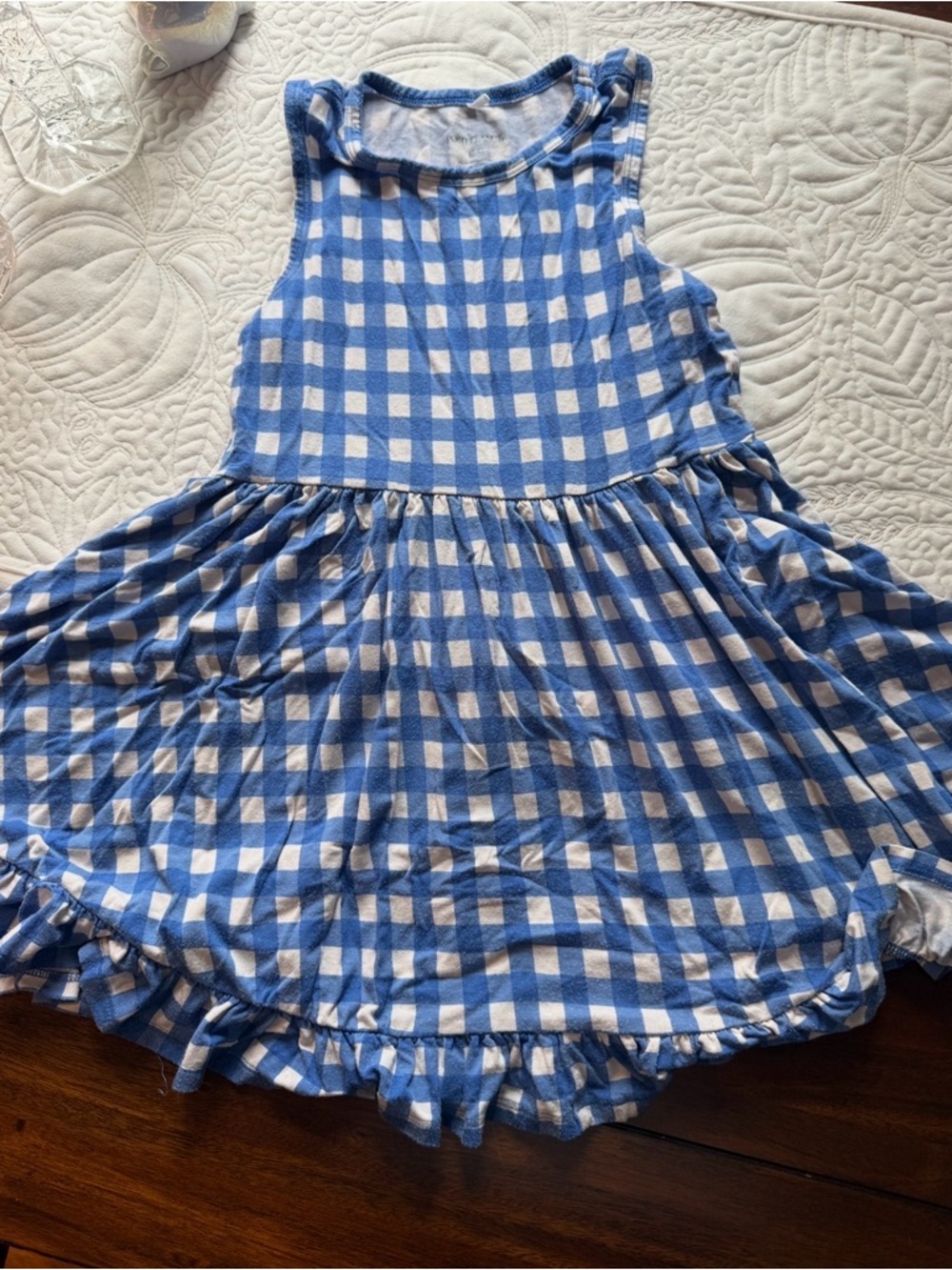 Posh Peanut 5T-6T Gingham Bamboo Twirl Dress